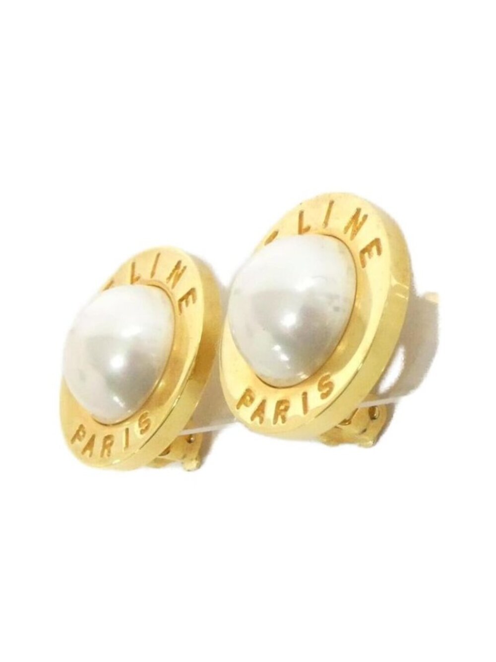 Celine Vintage Earrings White - Picture 2 of 4